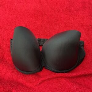 Victoria's Secret PINK Strapless Bra Womens 36D Black Underwire Padded